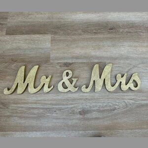 Gold Glitter "Mr. & Mrs." Sign